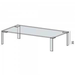 Mesa Auxiliar Liko Glass Desalto. Mesa centro o lateral de diseño italiano.