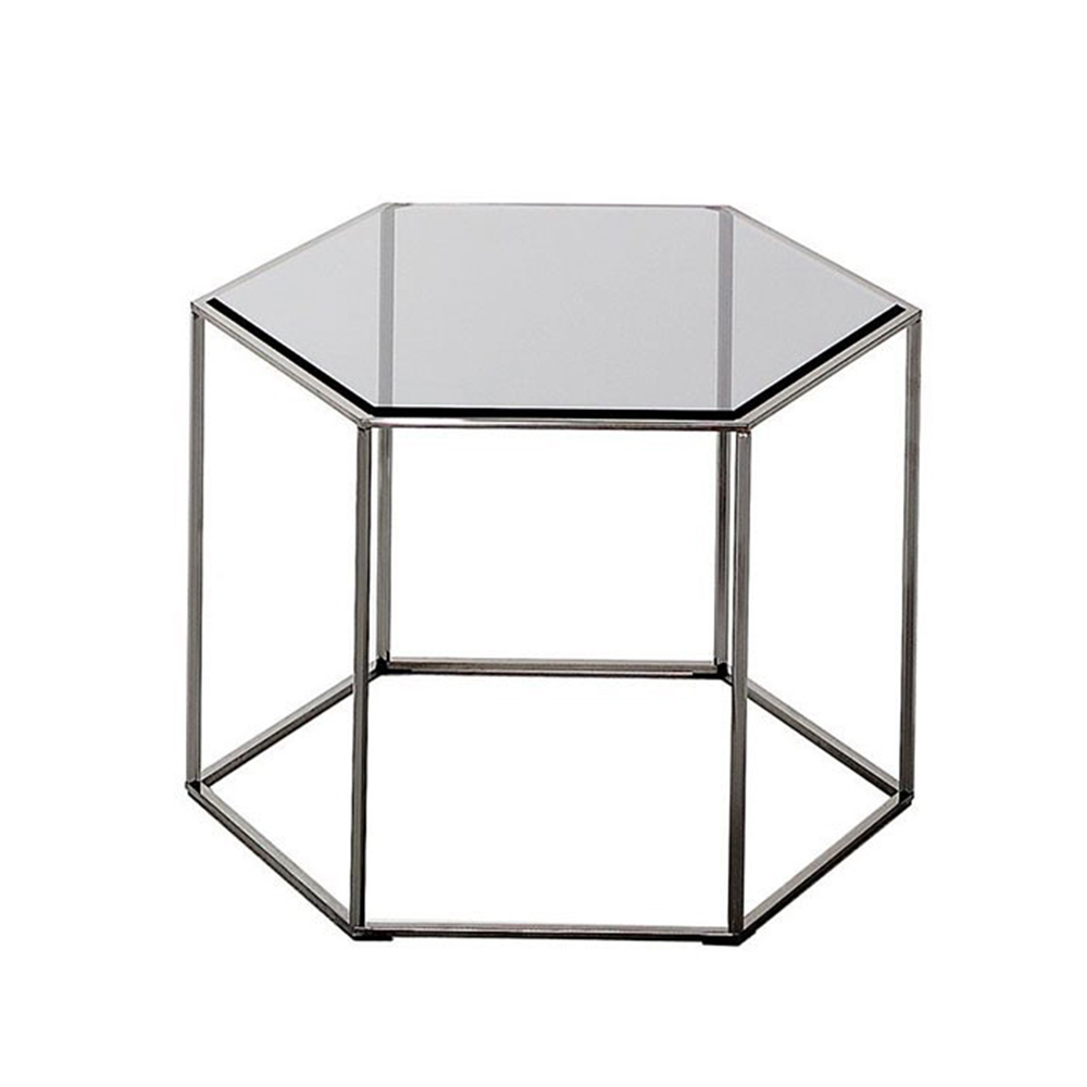 Mesa Auxiliar Hexagon con sobre de Cristal de Desalto. Mesas de diseño.