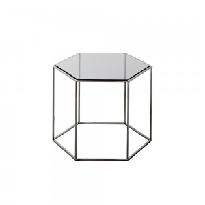 Mesa Auxiliar Hexagon con sobre de Cristal de Desalto. Mesas de diseño.