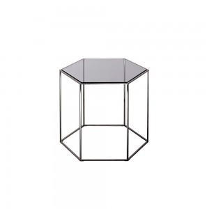 Mesa Auxiliar Hexagon con sobre de Cristal de Desalto. Mesas de diseño.