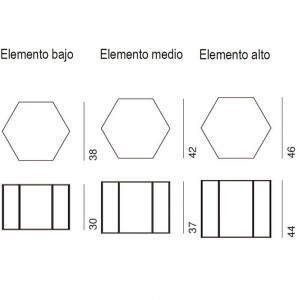 Mesa Auxiliar Hexagon con sobre de Cristal de Desalto. Mesas de diseño.