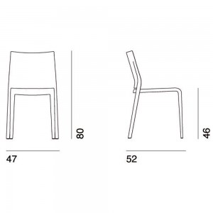Silla Riga de Desalto. Silla apilable de diseño moderno con calidad italiana.