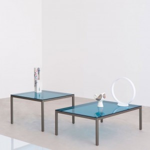 Mesa Centro Helsinki 30 Cristal Desalto. Mesa auxiliar de diseño para salón.