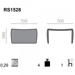 Reposapiés tapizado Alya RS-1528 de Andreu World para interiores.