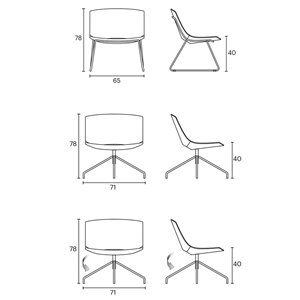 Butaca moderna tapizada Oh! de Enea. Sillas de diseño para oficina.