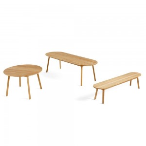 Banco Triangle Leg Hay de madera de Hay de diseño estilio nórdico.