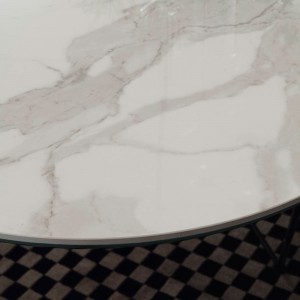 Mesa Fil8 Cerámica de Ozzio design. Mesa ovalada de comedor Fija.
