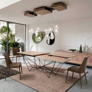 Mesa Fil8 Extensible de Ozzio design. Mesa de madera rectangular.