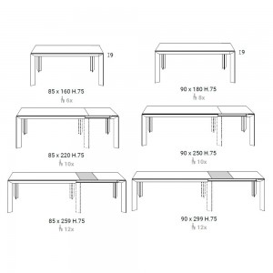 Mesa Metrò de Ozzio design. Moderna mesa rectangular extensible.