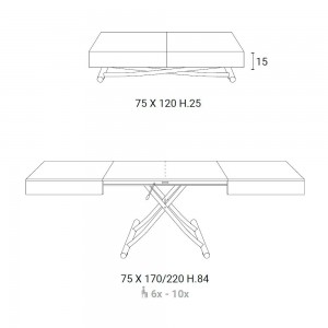 Mesa transformable Box legno de Ozzio design. Sillas y mesas transformables.