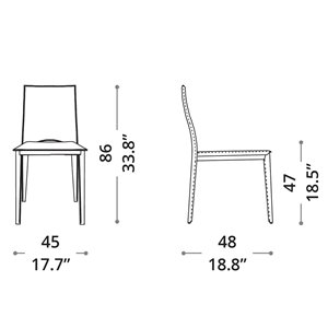 Silla Viva de Ozzio design. Sillas de comedor de cuero.