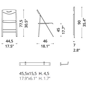 Silla Plegable Ripiego de Ozzio design. Sillas modernas de cocina plegable.