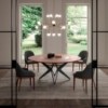 Mesa giratoria para salón DNA con sobre de madera de Ozzio Design.