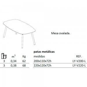 Mesa ovalada Layers de Arlex. Mesas modernas.
