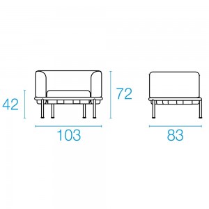 Sillón Dock ideal para espacios exteriores de Emu.