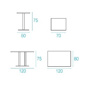 Mesa rectangular Round de diseño moderno de Emu.