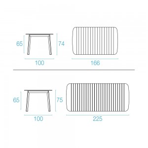 Mesa Rectangular Shine ideal para exteriores de Emu.