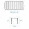 Mesa Extensible rectangular diseñada para ambientes exteriores de Emu.