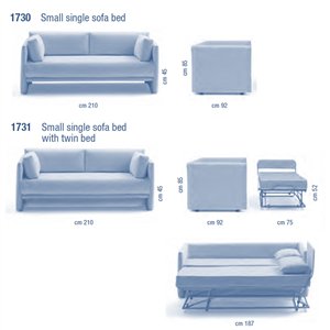 Sillón y segunda cama Bye de Campeggi. Sofas cama de diseño.