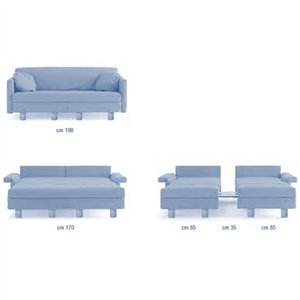Sofá cama gemelas Dandy de Campeggi. Sofas cama de diseño.