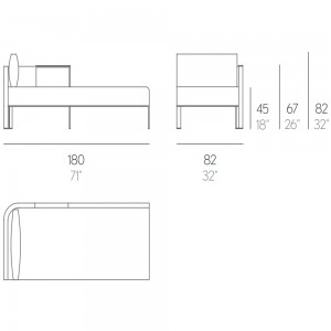Sofá modular 2 Solanas de Gandia Blasco. Sofás de diseño para exteriores.