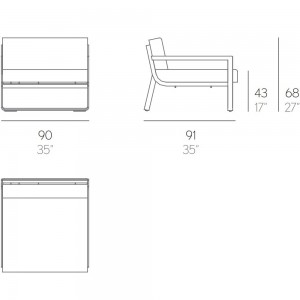 Sillón Flat de Gandía Blasco. Sillones de diseño para exterior en aluminio.