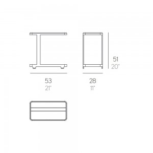 Mesa auxiliar Flat de Gandia Blasco. Mesa de diseño moderno para exterior.