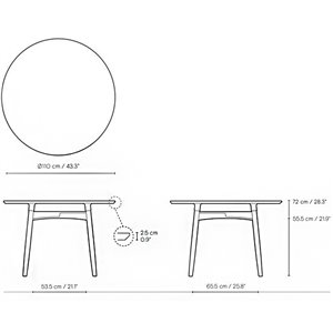 Mesa redonda BA103 Preludia Round de Carl Hansen and Son.