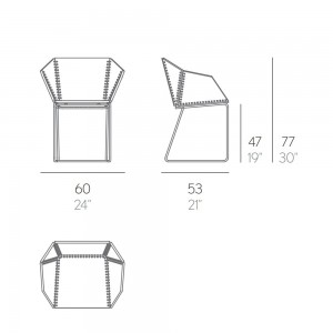 Silla Textile de Gandía Blasco. Silla con brazos de diseño para exterior.