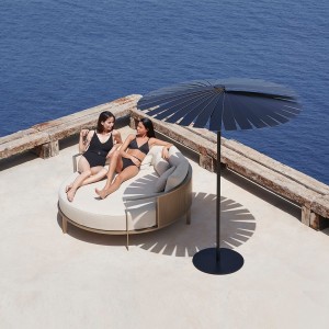 Cama chill Solanas Redonda de Gandia Blasco. Camas de exterior de diseño.