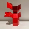 Escultura Origami A4 azul. Escultura moderna