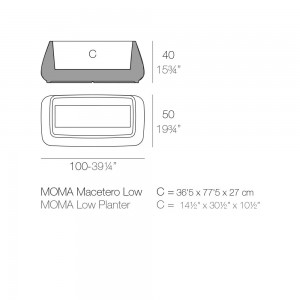 Jardinera Light Moma Low con Autorriego, Doble Pared y Luz Led