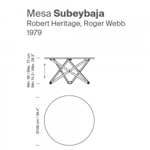 Mesa Subeybaja de SantaCole. Mesa de diseño moderno y elegante. Mobiliario de SantaCole.
