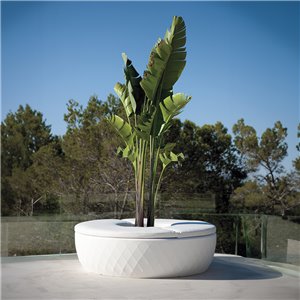 Macetero Banco Isla Vases con Tejido Náutico y Sistema de Autorriego