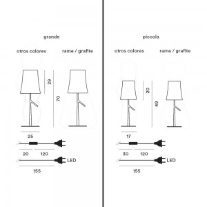 Lámpara sobremesa Birdie de Foscarini. Lámparas de diseño modernas sobremesa.