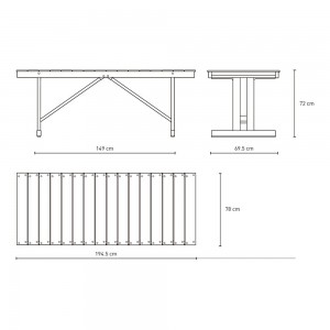 Mesa para exteriores BM1771 de Carl Hansen & Son. Mesas para jardín.