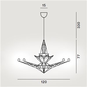 Lámpara suspensión Lightweight Foscarini. Lámparas de diseño escultórico.