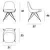 Silla Cadira S Wire de Sovet Italia. Silla tapizada con base de metal.