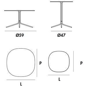 Mesa auxiliar Genius shaped cristal Sovet Italia. Mesas auxiliares de diseño.