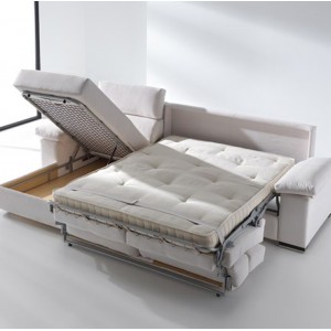 Sofá cama 2 plazas + Chaise Longue Milán de ES Interiorismo. Puf cama y Sofas cama.