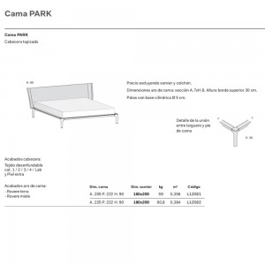 Cama Park lujosa y contemporánea de Novamobili. Camas de diseño moderno.