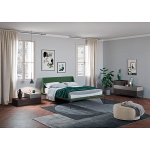 Cama Velvet Tapizada y elegante de Novamobili. Camas matrimoniales modernas.