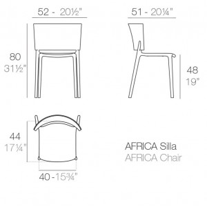 Silla África para Espacio Exterior Apilable Diseñada por Vondom | Lluesma