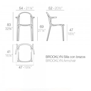 Sillón Brooklyn para exterior de Vondom. Silla con brazos en acabado mate o lacado.