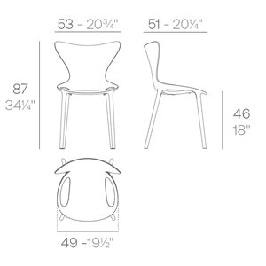 Silla Love inspirada en el amor. Silla exterior de Vondom