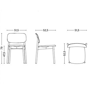 Silla Soft Edge 60 asiento tapizado Hay