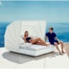 Cama Vela Daybed cuadrada con parasol y 2 cabezales reclinables