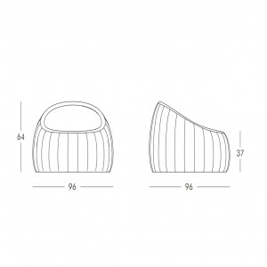 Sillón de diseño suave Slide Design. Muebles para contract