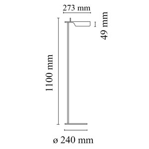 Lámpara de aluminio de pie Tab F de Flos Iluminación. Lámpara elegante.