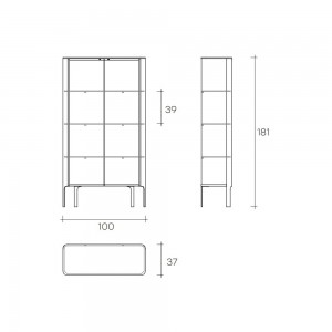 Vitrina Aura de Fiam. Muebles modernos italianos. Vitrinas con luz LED.
